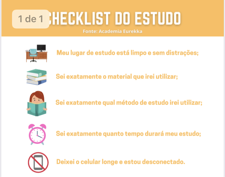 ple checklist do estudo